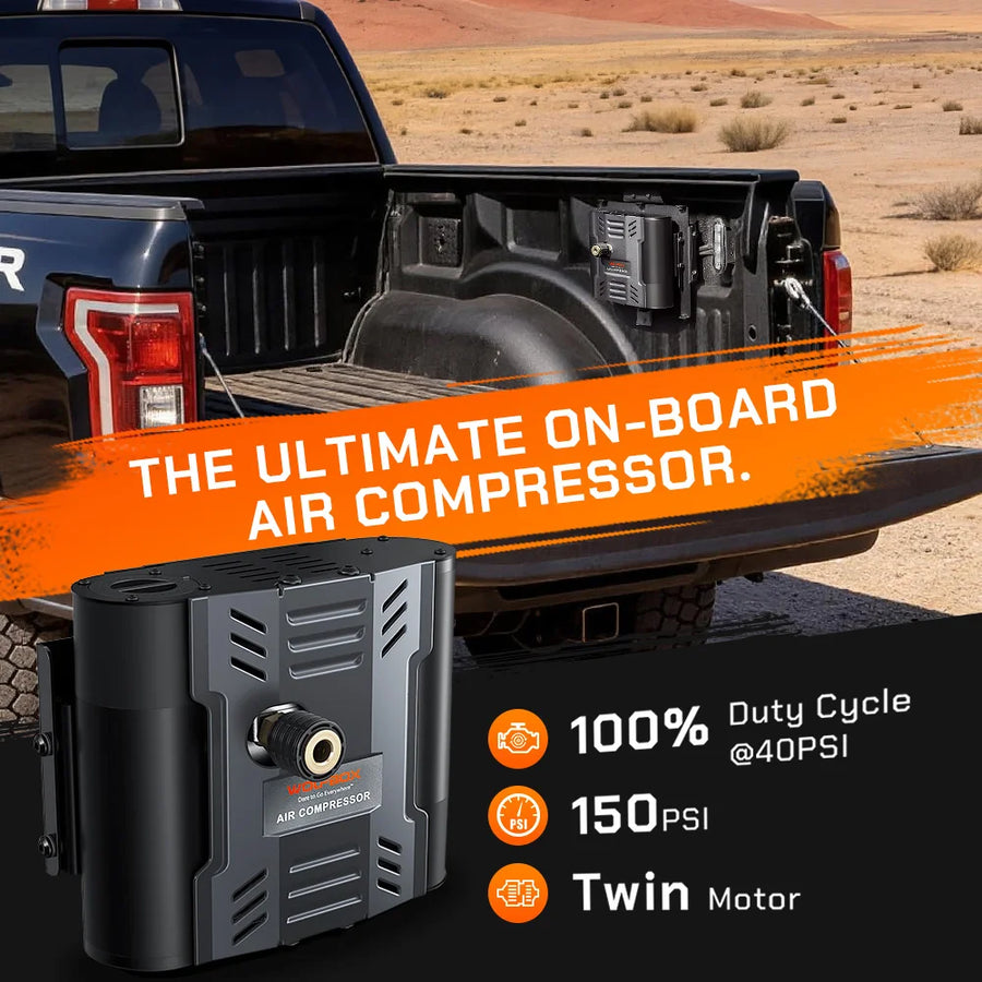 HyperFlow X 12V twin motor air compressor 100% duty cycle at 40 PSI