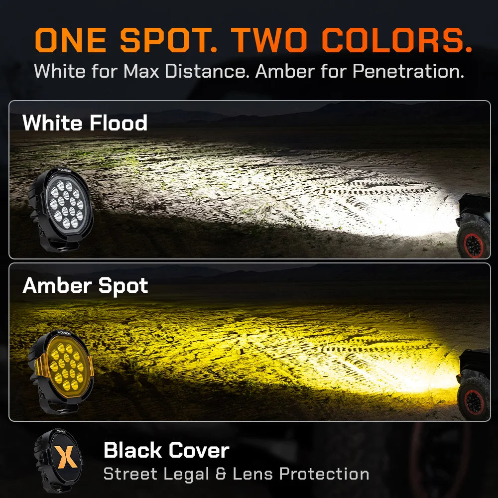 One Spot. Two Colors. White Spot
Amber Spot