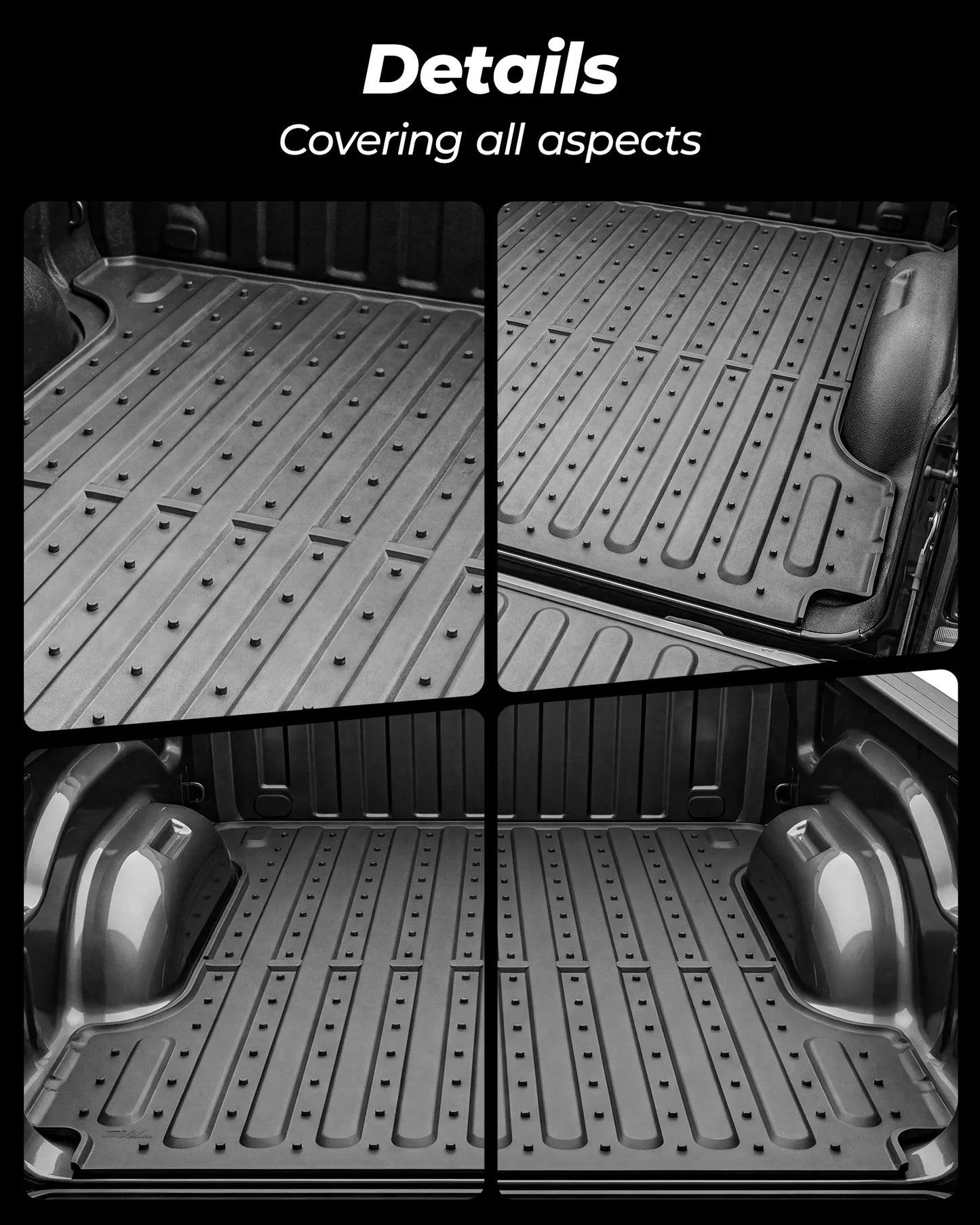 3W Truck Bed Mat Compatible with Dodge Ram 1500 2019-2026 Car Accessories Vehicle Perfectly Flush All Weather Protection TPE Full-Size Light-Duty Pickup Car Bed Cargo Mat