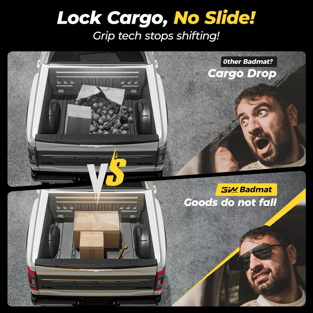 3W Truck Bed Mat Compatible with Dodge Ram 1500 2019-2026 Car Accessories Vehicle Perfectly Flush All Weather Protection TPE Full-Size Light-Duty Pickup Car Bed Cargo Mat