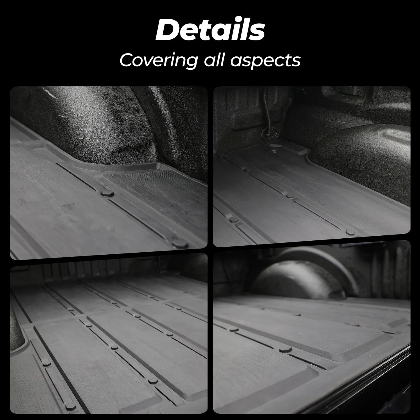 3W Thorex™ Floor Mats All-Weather Fit Ford F150 / F-150 Lightning SuperCrew Cab 2015-2025 (without Original Folding Under-Seat Storage Box) - 3Wliners