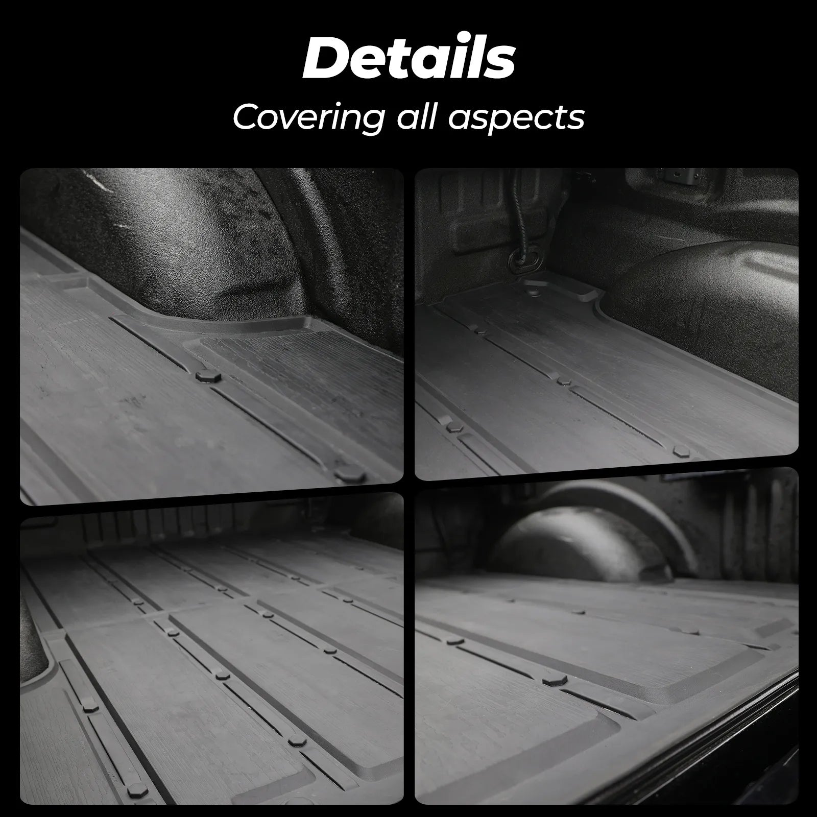 3W Thorex™ Floor Mats All-Weather Fit Ford F150 / F-150 Lightning SuperCrew Cab 2015-2025 (without Original Folding Under-Seat Storage Box) - 3Wliners