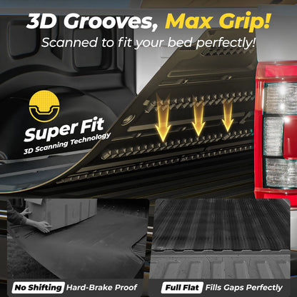 3W Thorex™ Floor Mats All-Weather Fit Ford F150 / F-150 Lightning SuperCrew Cab 2015-2025 (without Original Folding Under-Seat Storage Box) - 3Wliners