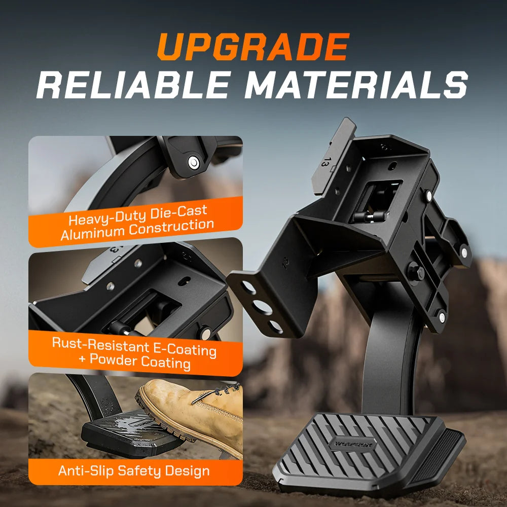 Reliable die-cast aluminum construction with rust-resistant coating for truck accessories.