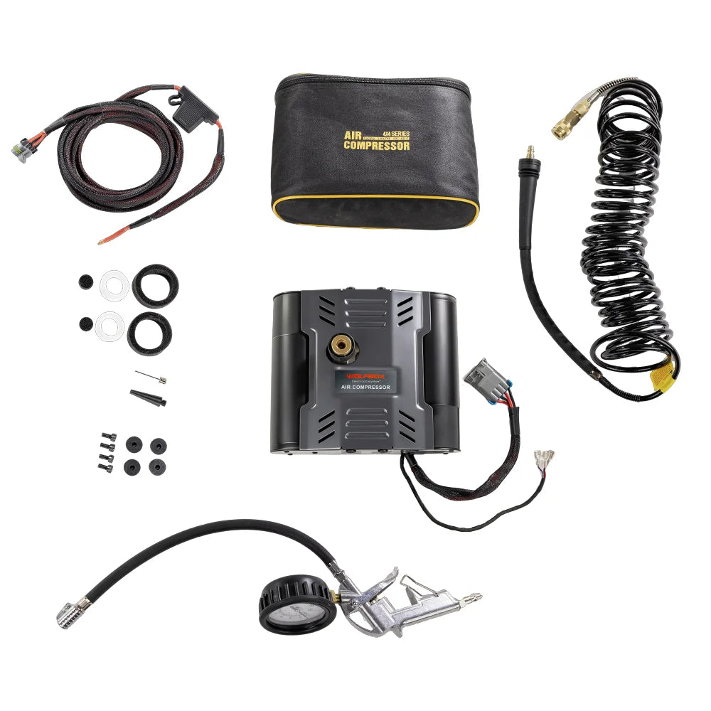 HyperFlow X on-board air compressor kit with hose and wiring harness