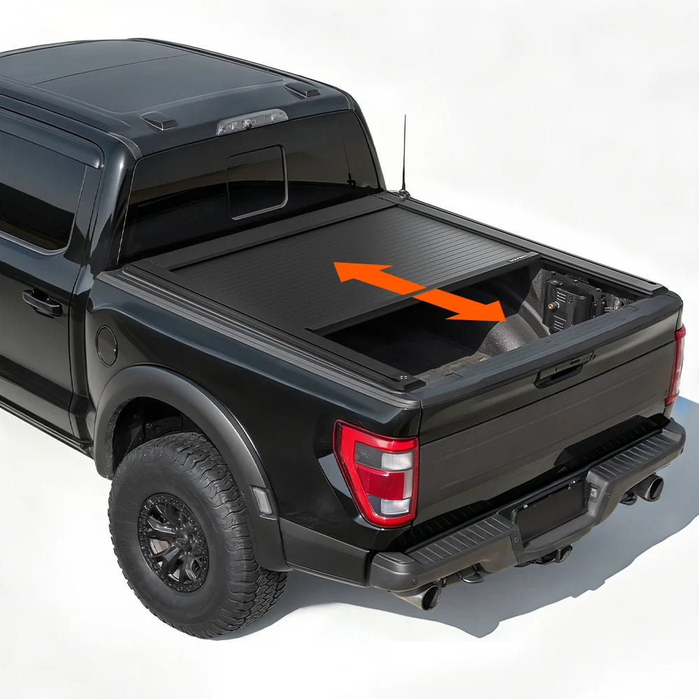Electric truck bed cover fitted for f150 5.5 ft (5'7") pickup truck bed.