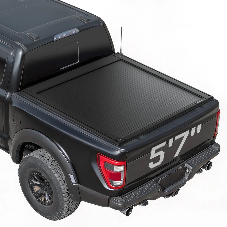 Electric truck bed cover fitted for f150 5.5 ft (5'7") pickup truck bed.