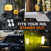 NomadRover 3" pods installed on Ford Bronco front bumper and A-pillars.