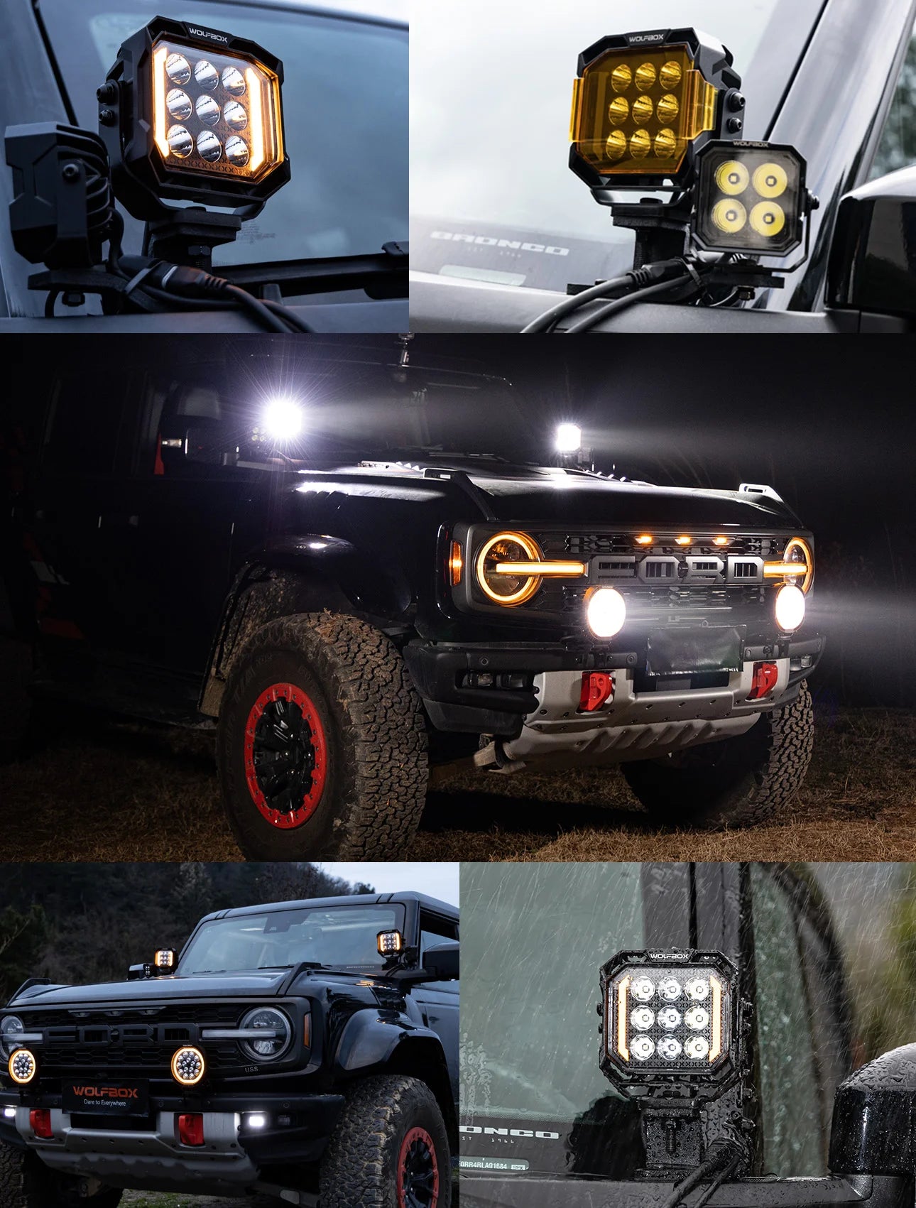 Wolfbox NomadRover 5 inch off-road pod lights vehicle fitment