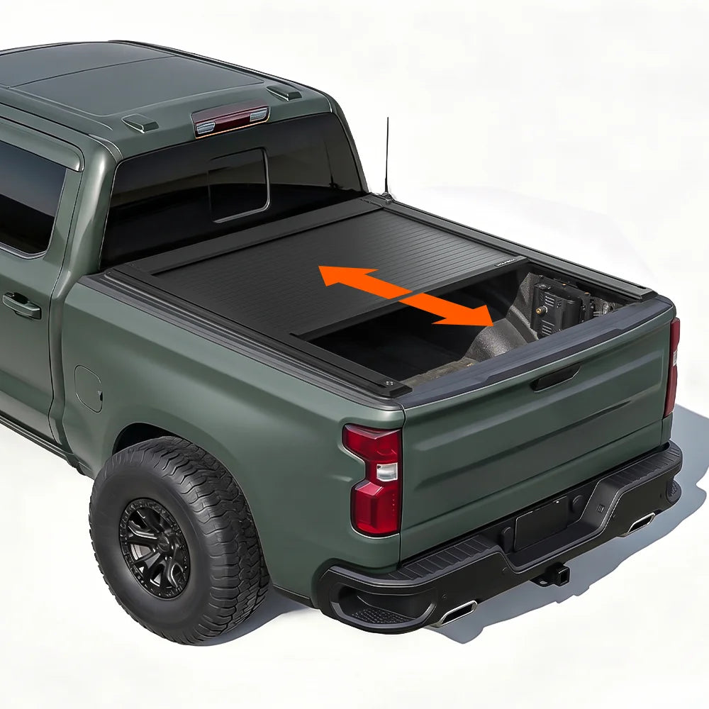 Electric truck bed cover fitted for silverado 1500 5.8 ft (5'10") pickup truck bed.