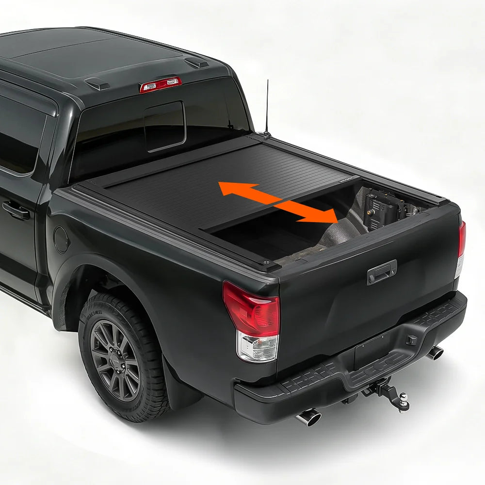 Electric truck bed cover fitted for tundra 5.5 ft (5'7") pickup truck bed.