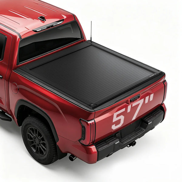 Electric truck bed cover fitted for tundra 5.5 ft (5'7") pickup truck bed.