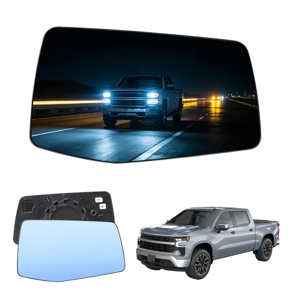 Wide-Angle Convex Side Mirrors (Pair)  Chevy Silverado 1500/2500 HD/3500 HD (19-26)-blue