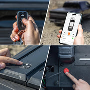 Truck tonneau covers with four opening modes