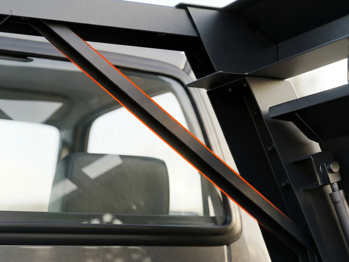 Optional modular reinforcement corner brackets for added stability on demanding off-road trails.