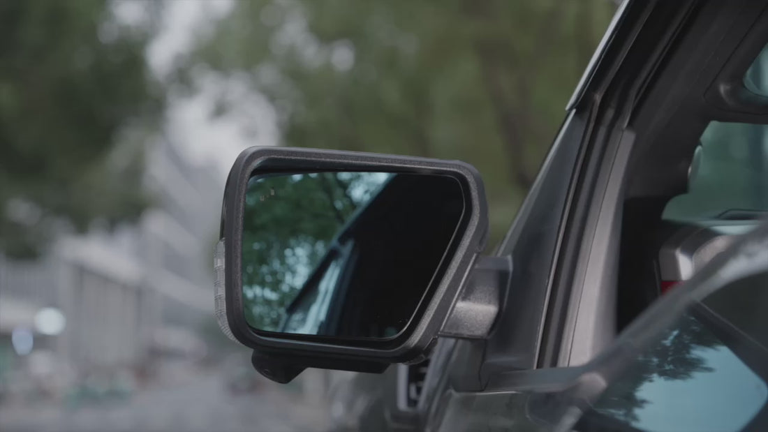 Load video: Dynamic sequential LED turn signal plus blind spot indicator, compatible with factory BSM (vehicle must be equipped).