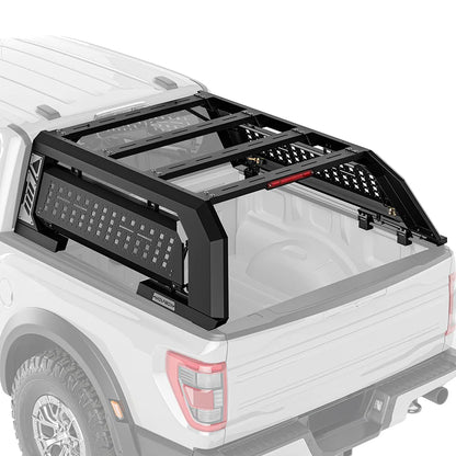 Wolfbox Gear MTB-R1 modular overland truck bed rack on a full-size pickup.