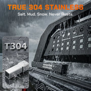 True 304 stainless steel construction ensures the MTB-R1 truck bed rack never rusts.