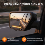 WOLFBOX side mirror with dynamic LED turn signals to enhance visibility and reduce collisions.